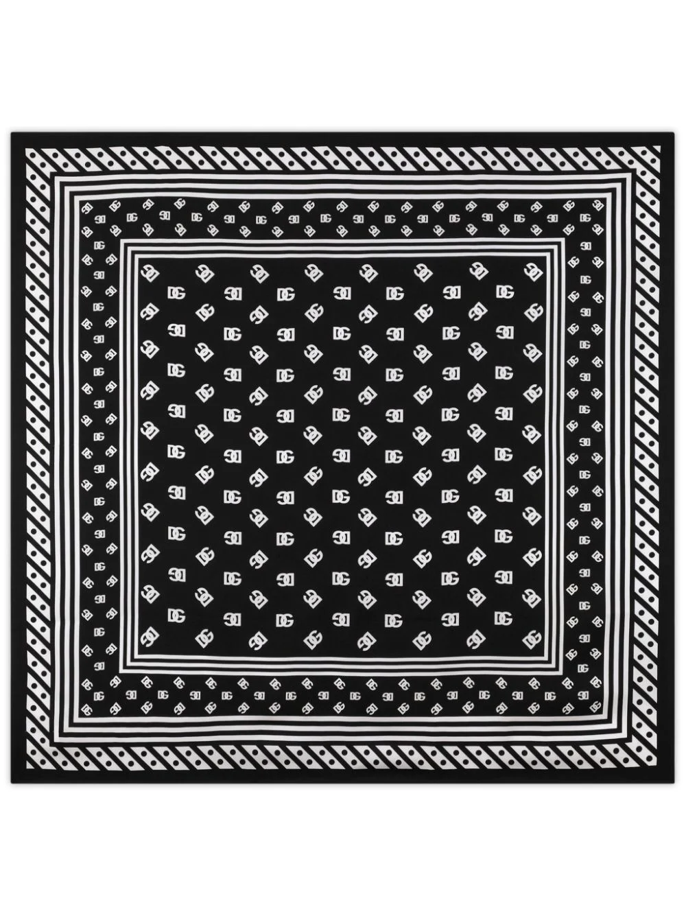 logo-print silk scarf - 1