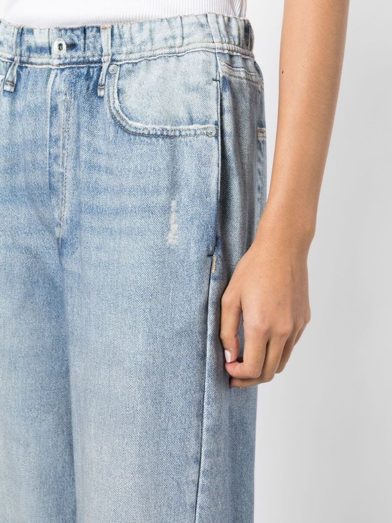 elasticated-waistband jeans - 10