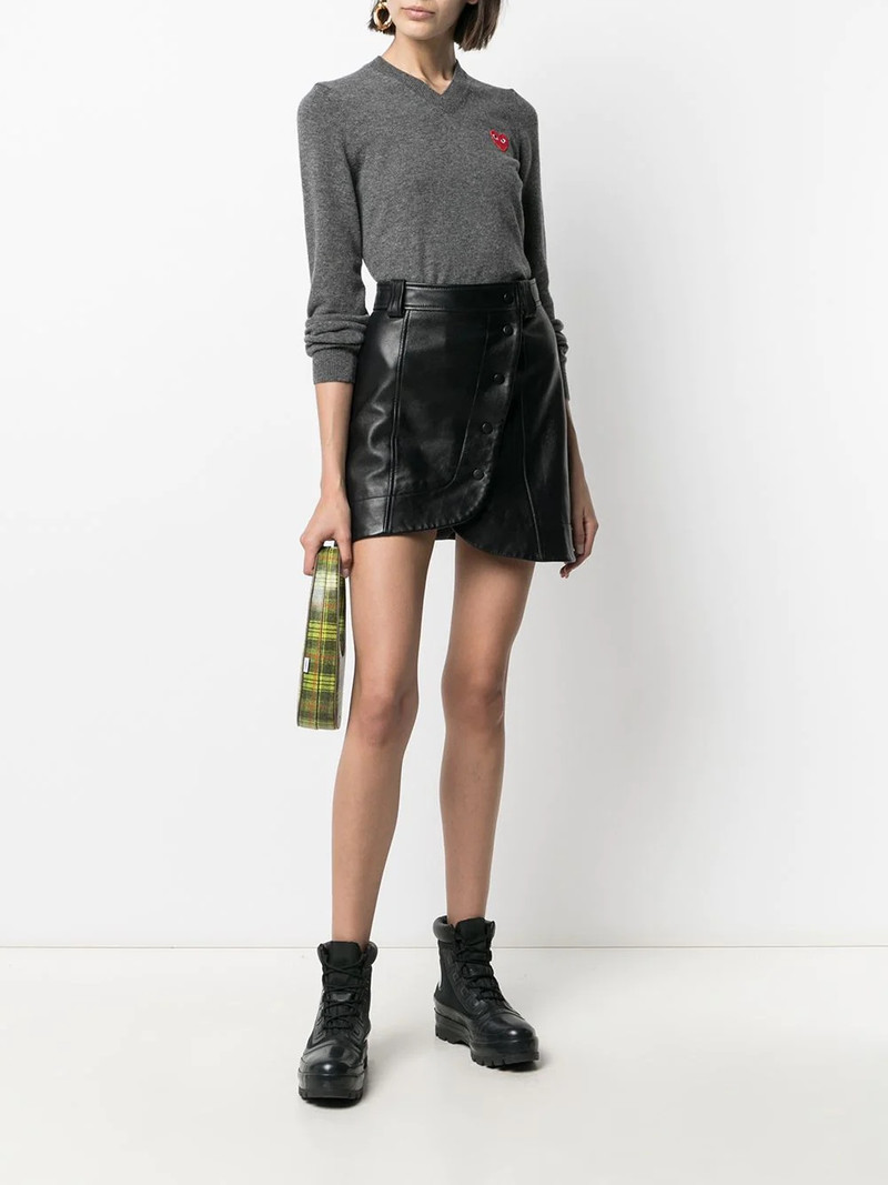 Comme des Garçons PLAY embroidered motif V-neck jumper outlook