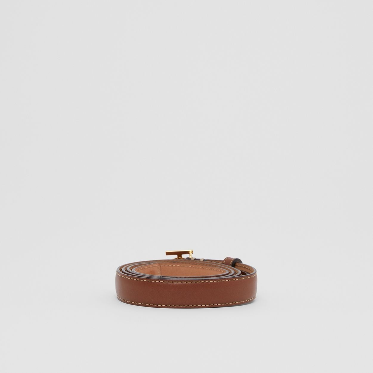 Monogram Motif Topstitched Leather Belt - 4