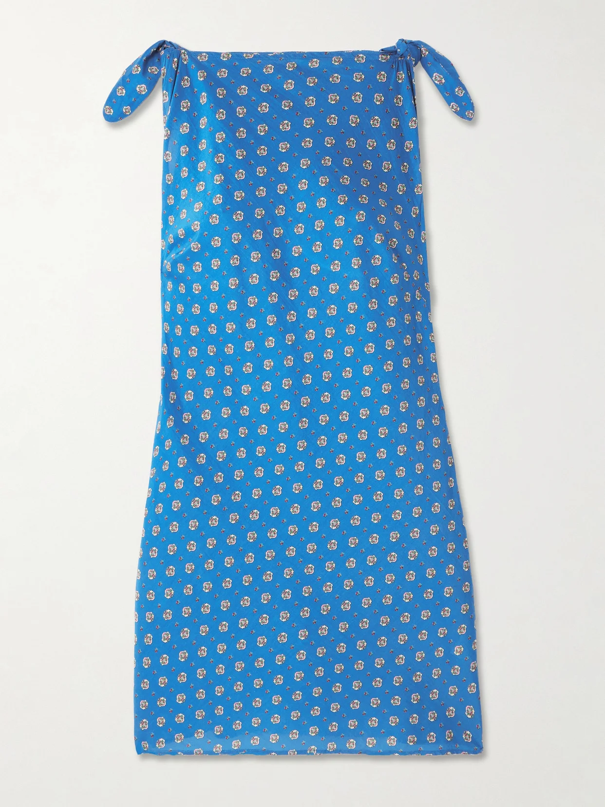 Maltina Tie-detailed Printed Cotton And Silk-blend Mini Dress - 1