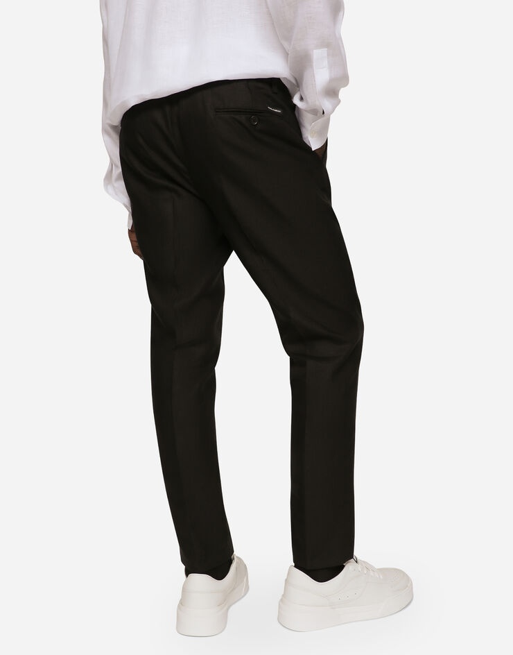 Linen pants with logo label - 4