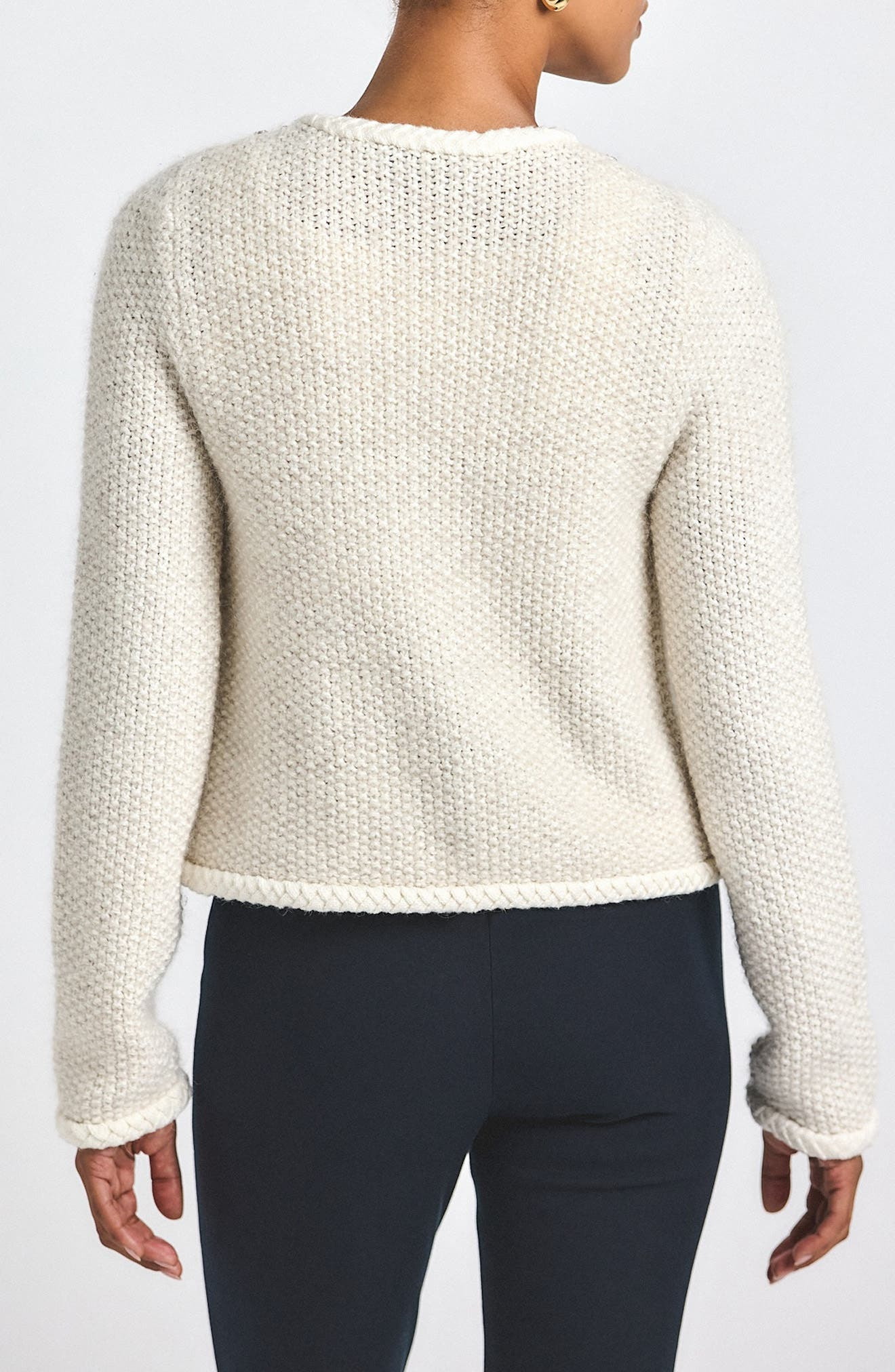 Derek Lam 10 Crosby Zara Seed Stitch Cardigan in Cream at Nordstrom - 2