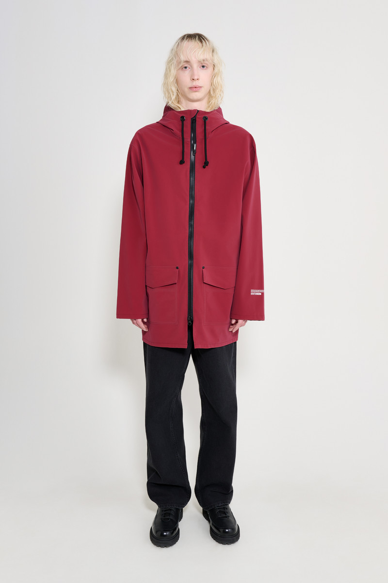 Stockholm Patch Raincoat Burgundy 1