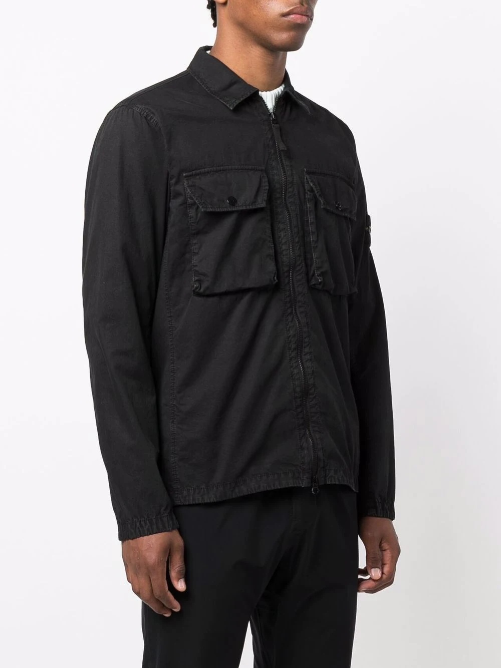 garment-dyed overshirt - 3