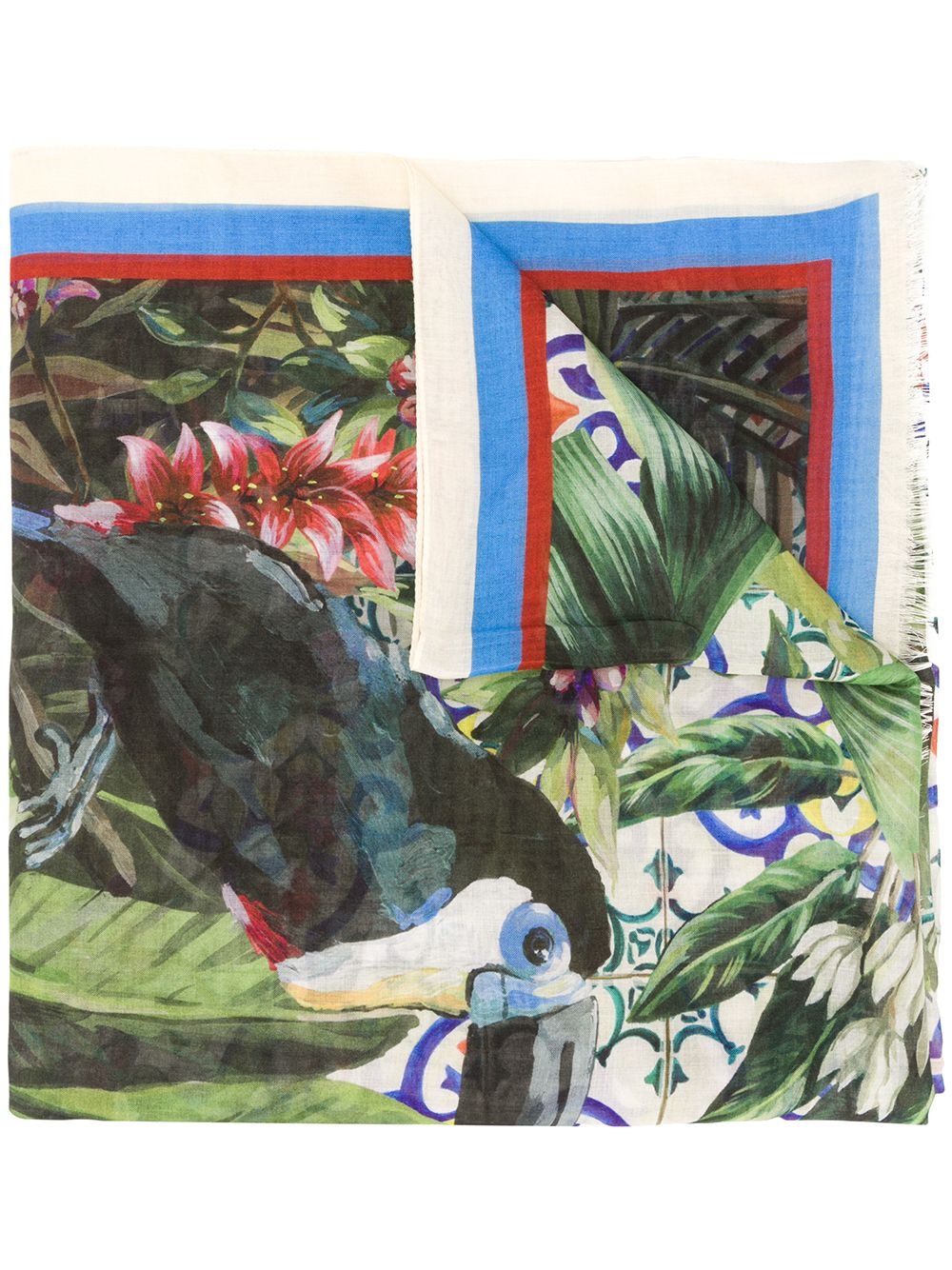 Jungle Maiolica print scarf - 1