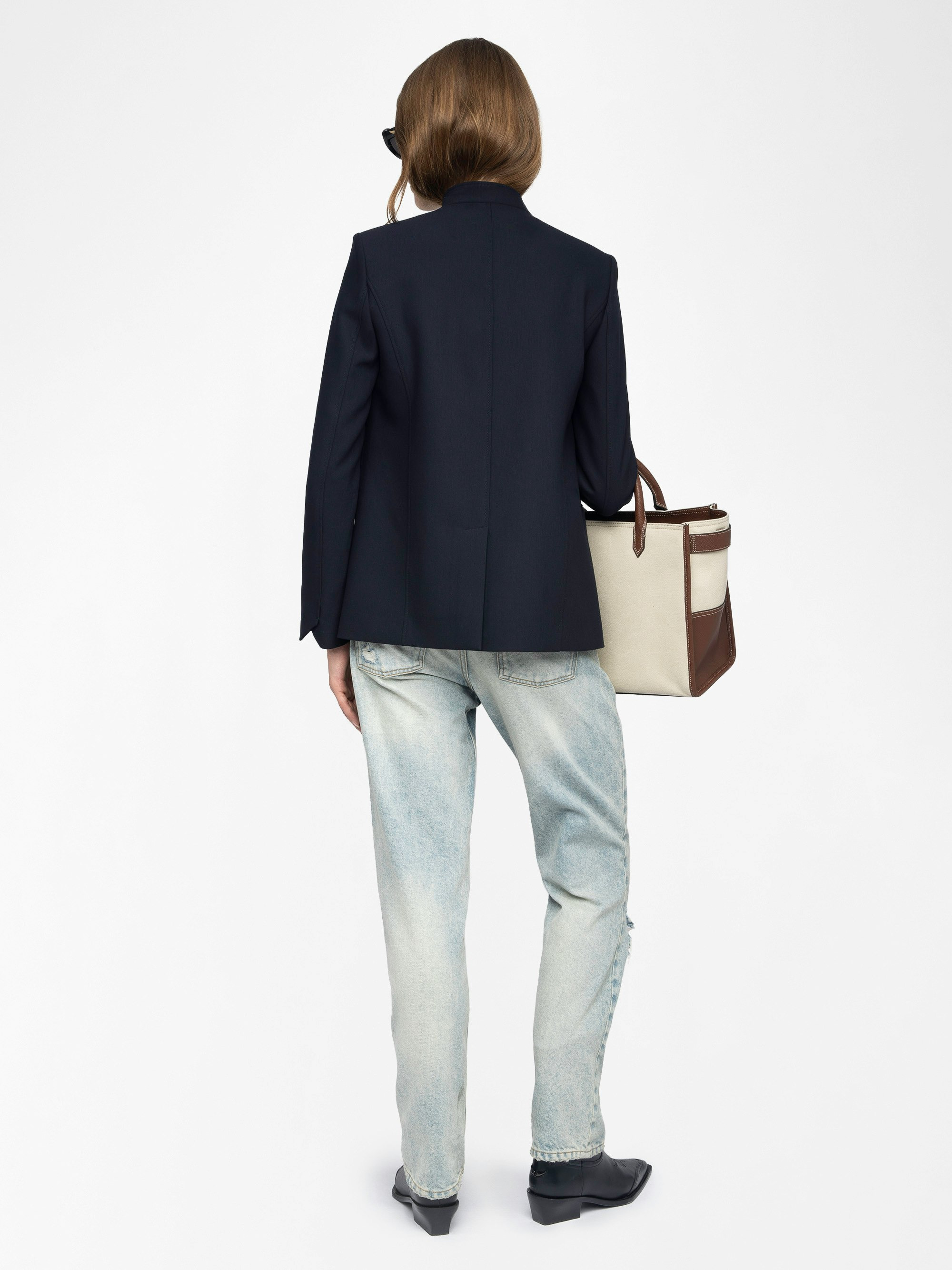 Verysa Navy Asymmetrical Blazer - 3