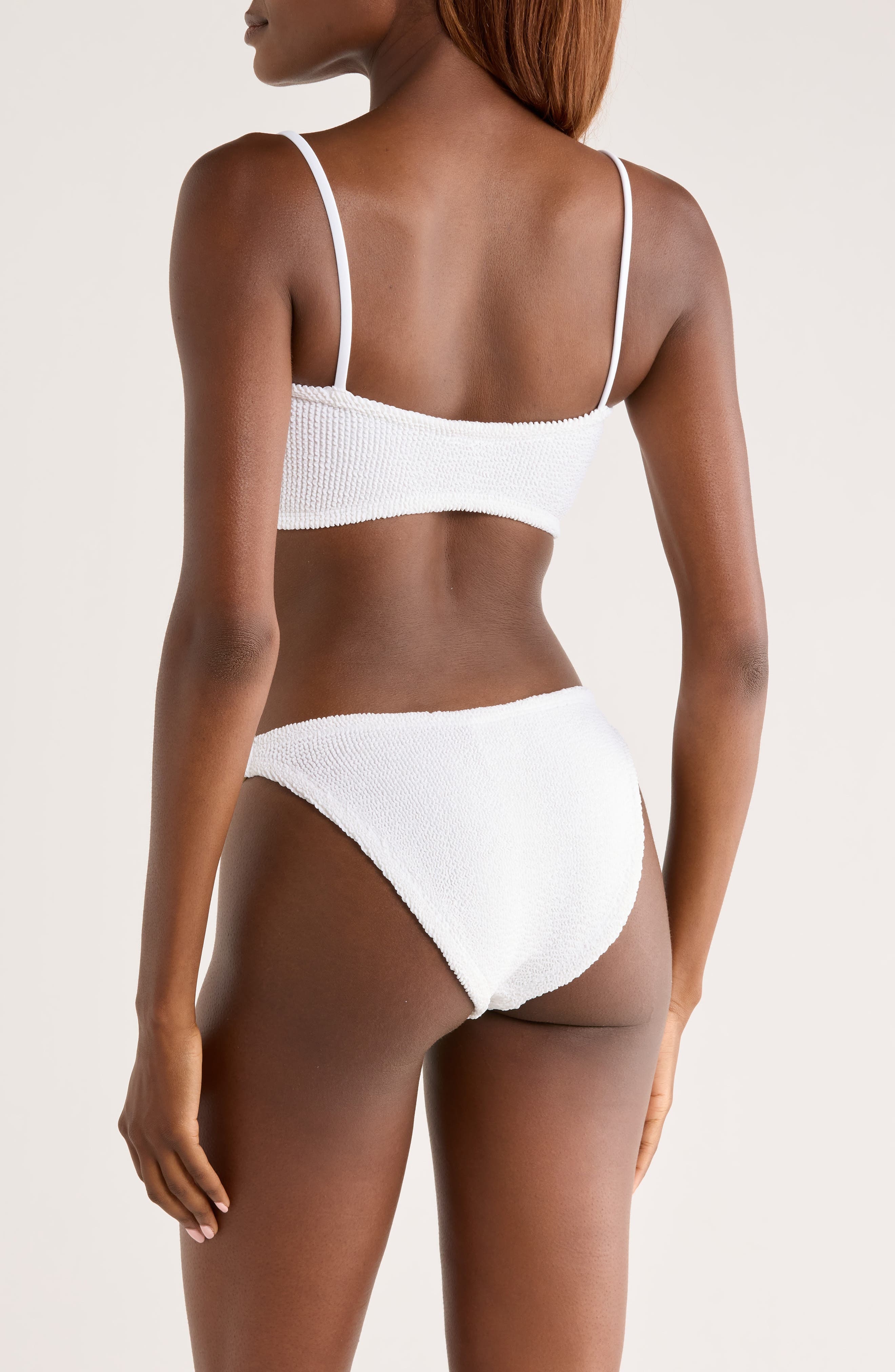 Hunza G Misty Pearly Hoop Textured Two-Piece Swimsuit in White at Nordstrom - 2