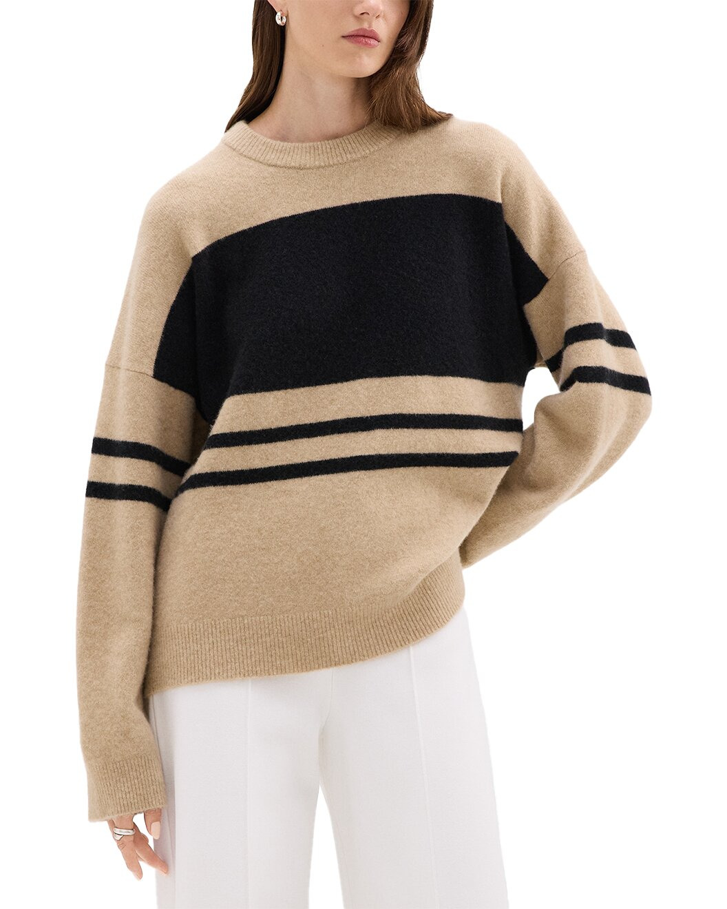 Theory Colorblock Wool & Cashmere-Blend Sweater - 1