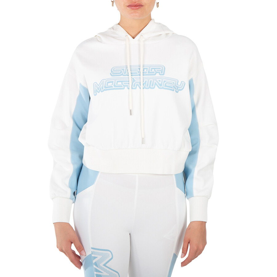 Stella Mccartney Ladies White Logo-Print Cotton-Jersey Hoodie - 3