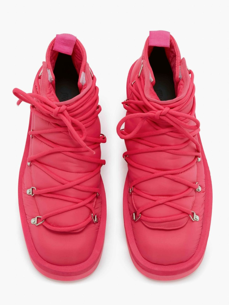 FABRIC PADDED LACE UP BOOTS 3