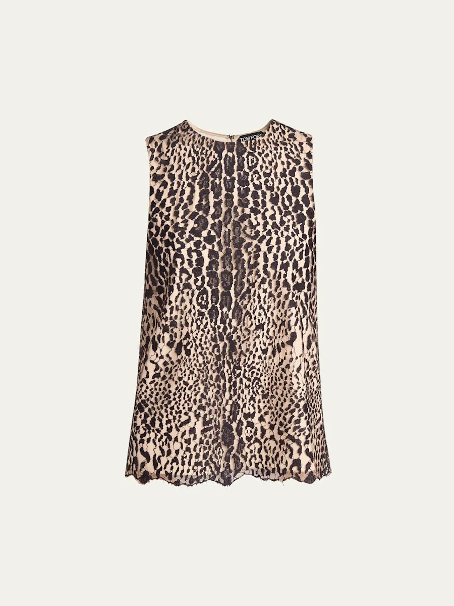 Leopard Lace Sleeveless Top - 1