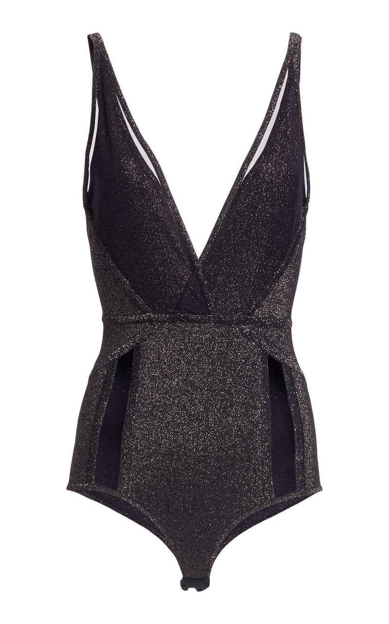 Plunged Knit Tank Top black 1