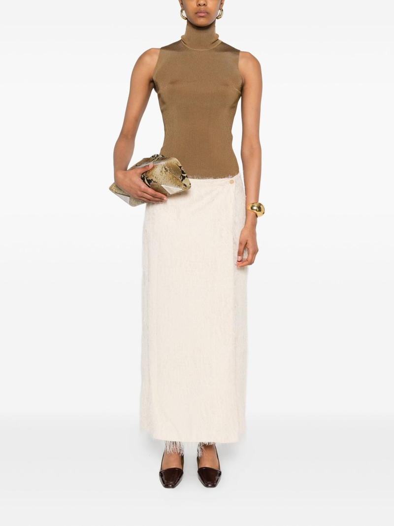 KHAITE frayed silk skirt outlook