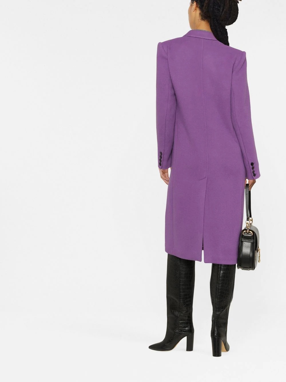 peak-lapels double-breasted coat - 4