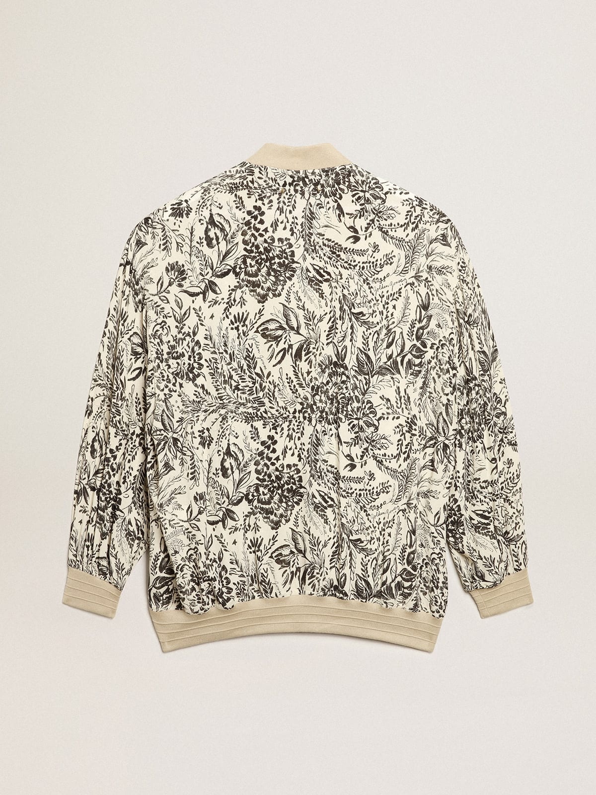 White viscose cardigan with toile de jouy print and embroidery - 6