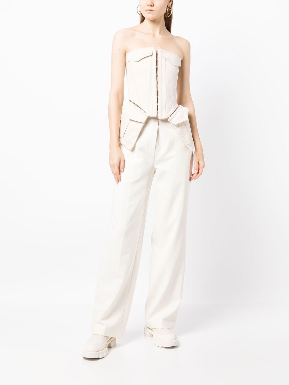 pocket denim corset - 2