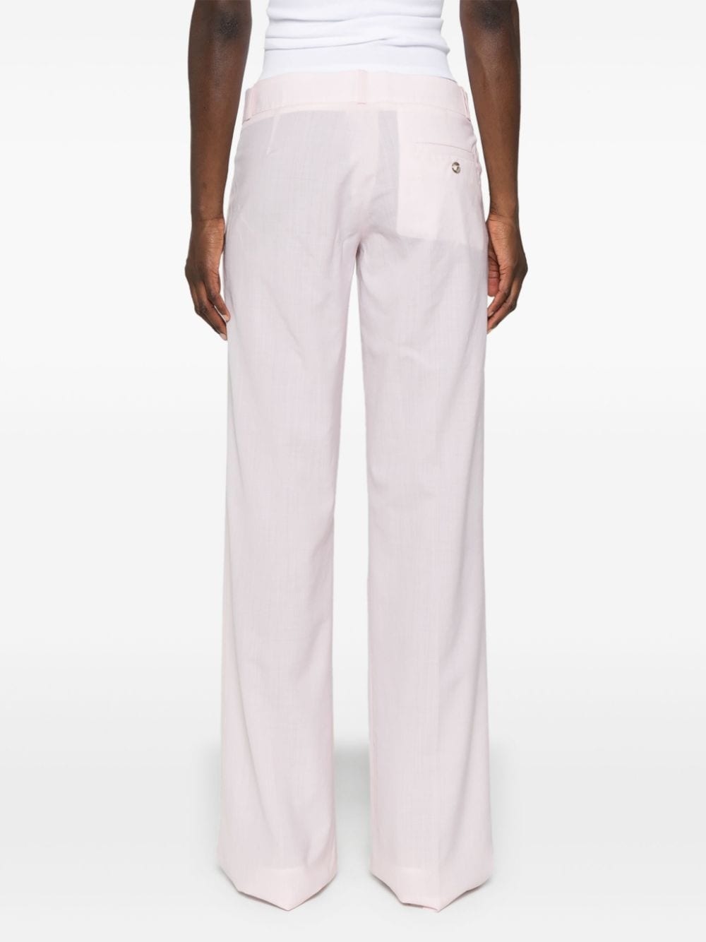 check-pattern tailored flared trousers - 4