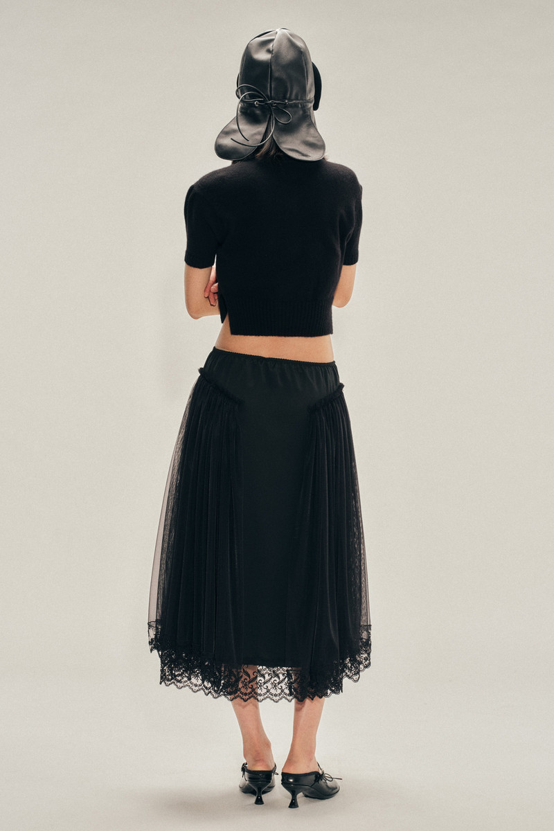 Hip Detail Lace Trim Skirt 3