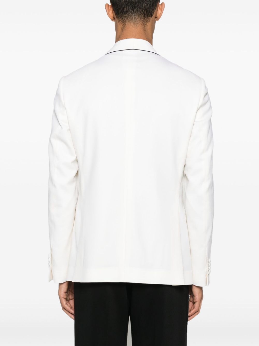 contrasting-trim blazer - 4