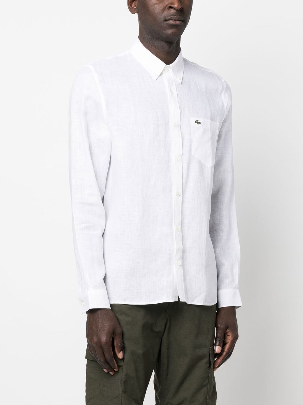 logo-embroidered button-down shirt - 3