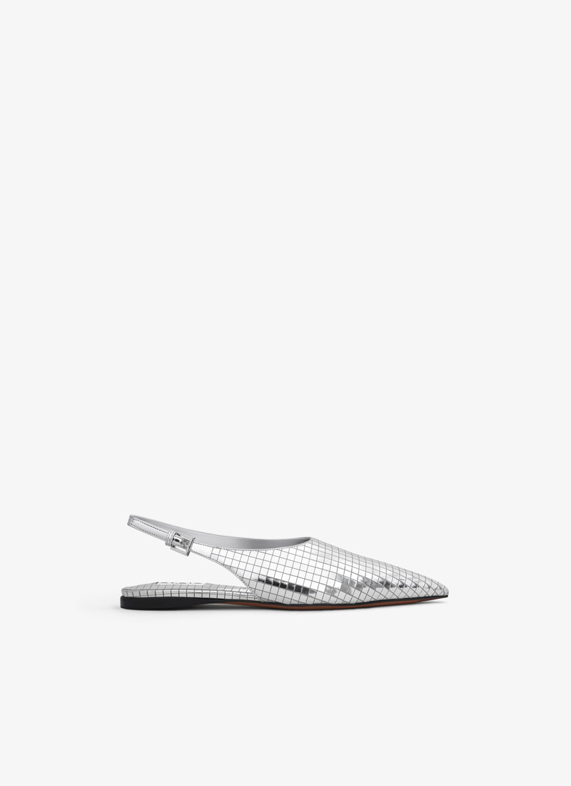 ART DECO FLAT SLINGBACKS IN MIRROR CALFSKIN - 1