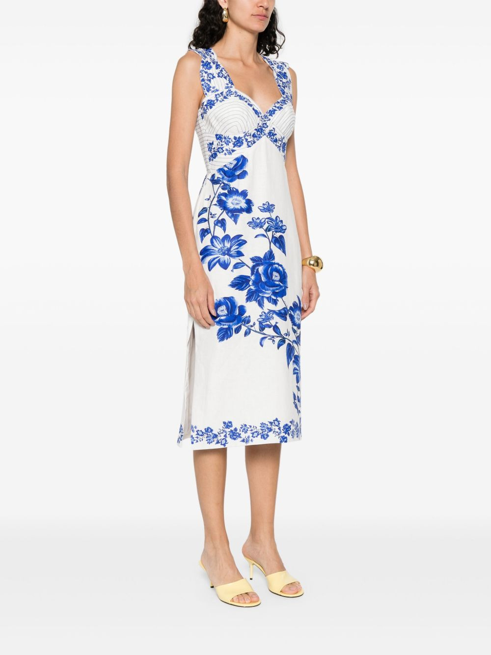 Floral Cascade-print midi dress - 3