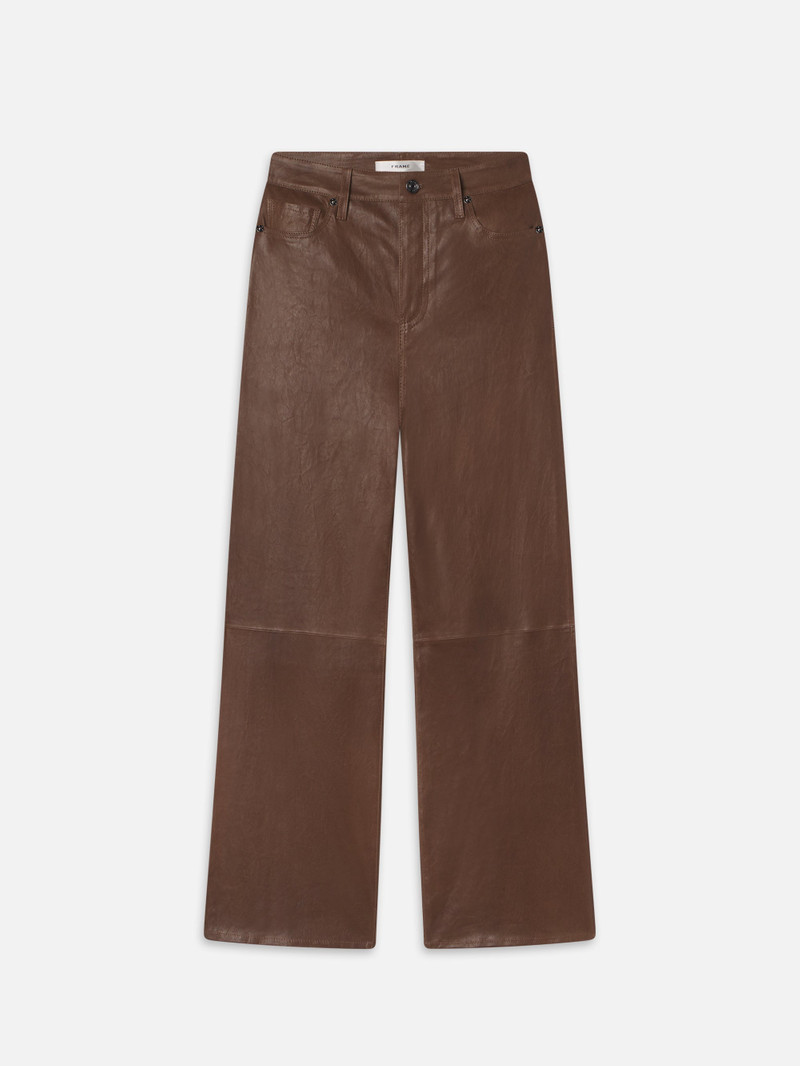 Le Slim Palazzo Leather in Bark 1