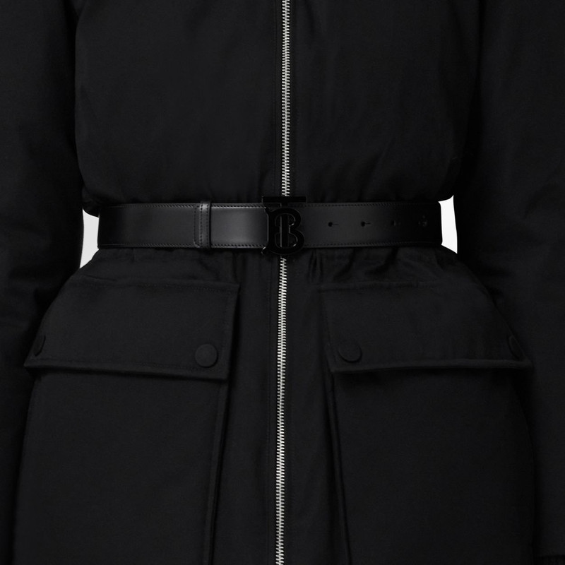 Matte Monogram Motif Leather Belt 3