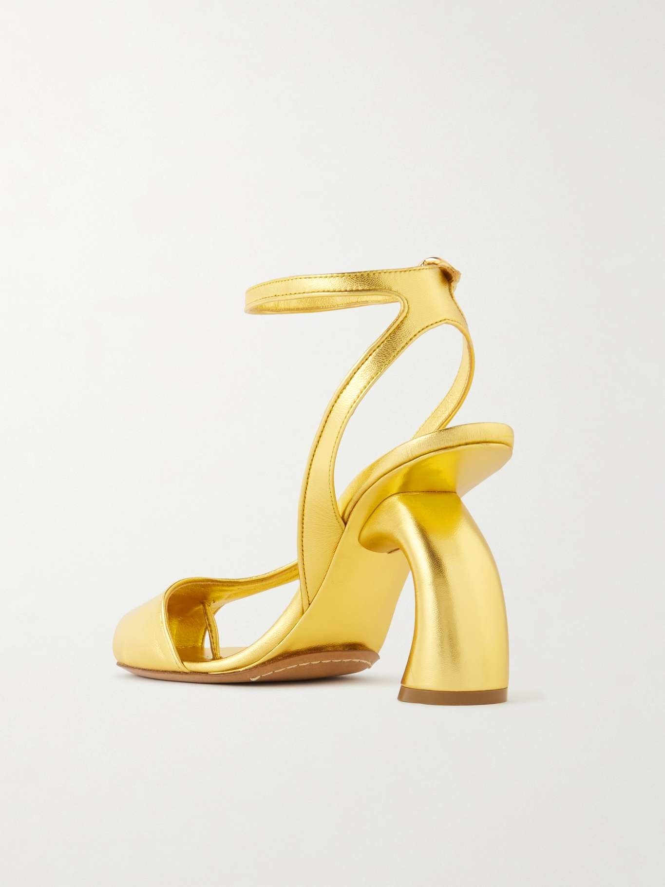 Cutout metallic leather pumps - 3