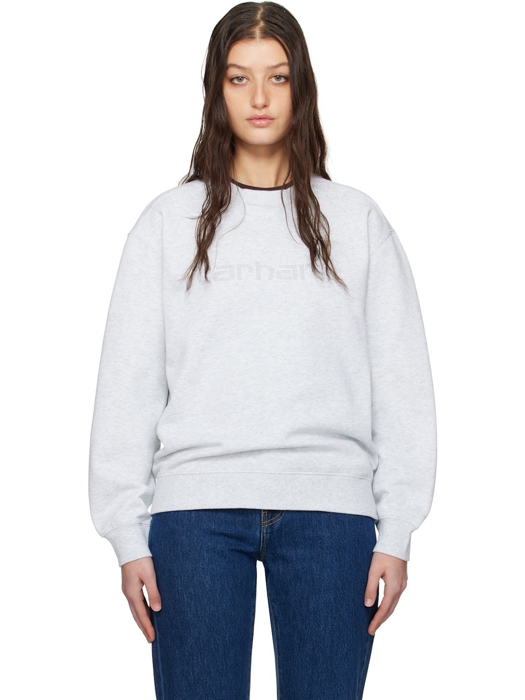 Gray Rivet Script Sweatshirt - 1