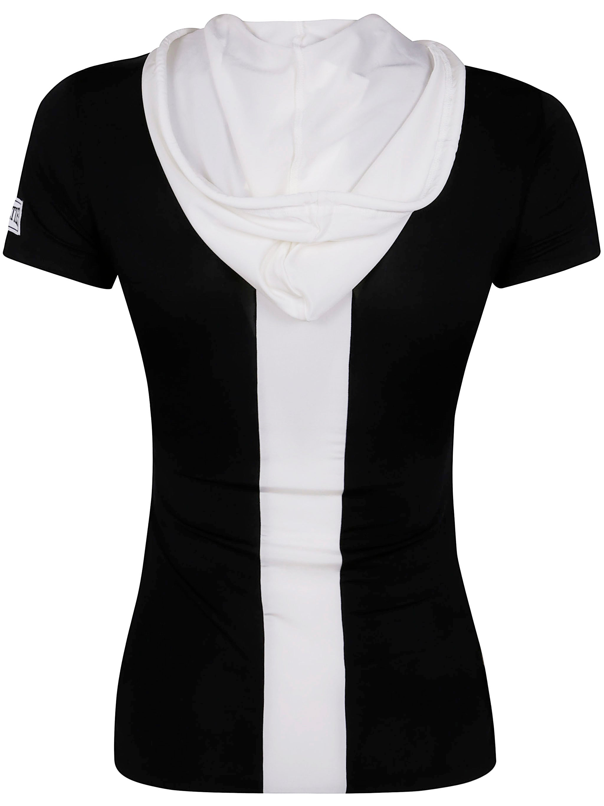 Jean Paul Gaultier Women Viscose Baby Tee Shirt With Inlaid Chevron, "Gaultier" Patch Detail And Hoo - 2