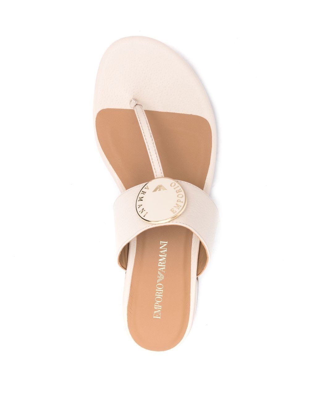 logo-plaque thong-strap sandals - 4
