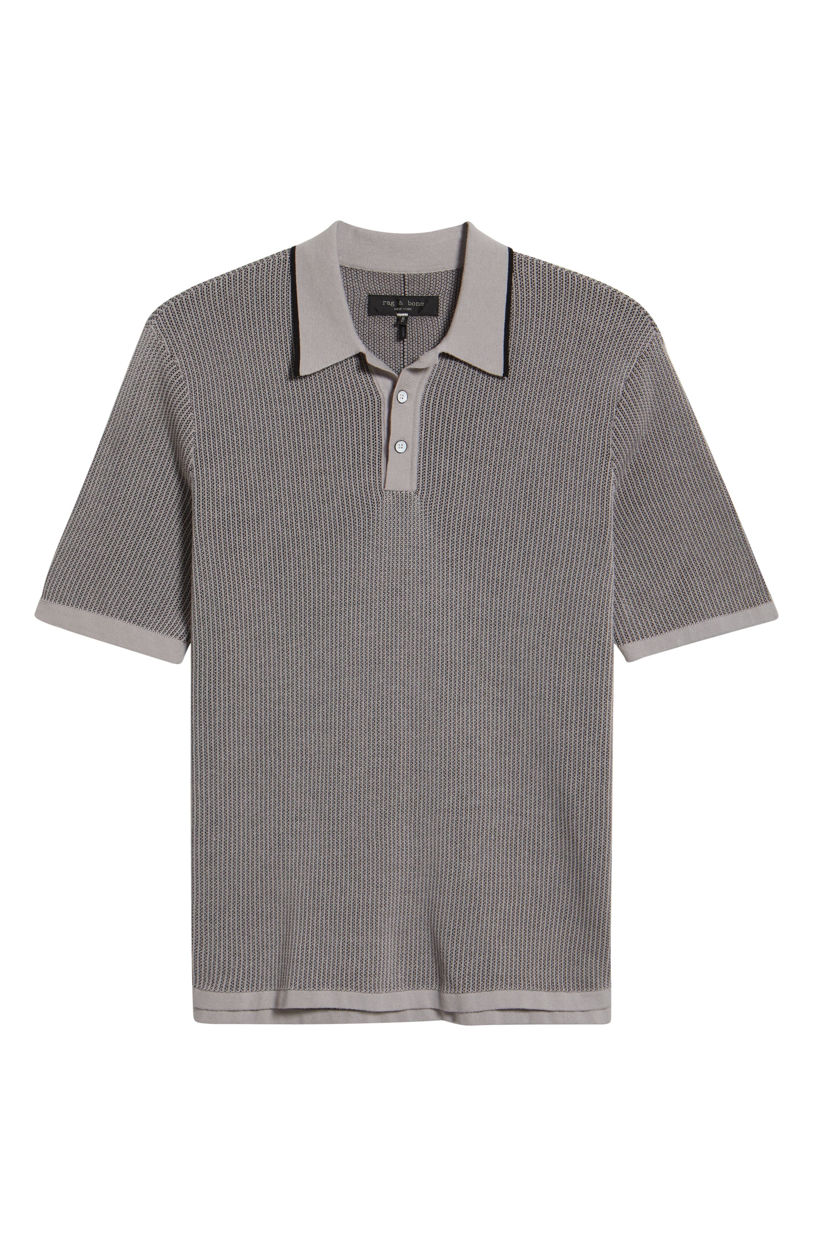 rag & bone Harvey Relaxed Polo in Light Grey at Nordstrom - 5