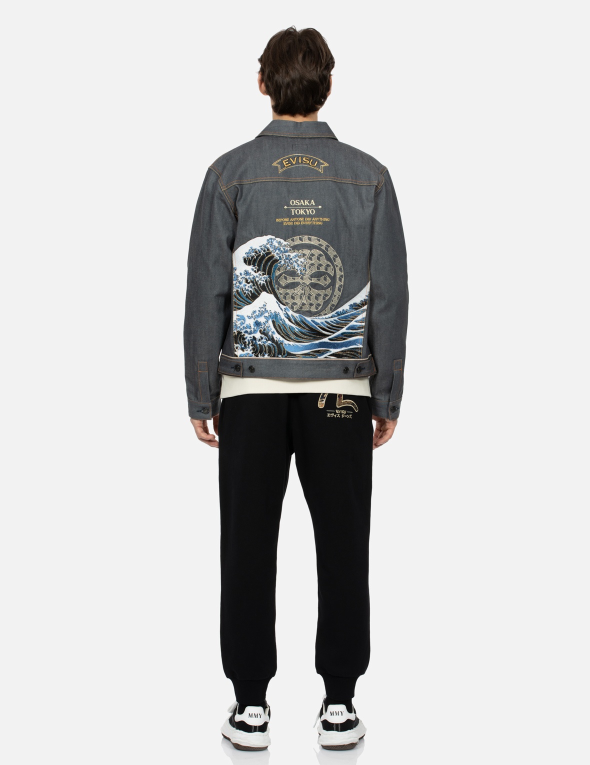 SEAGULL AND THE GREAT WAVE EMBROIDERY REGULAR FIT DENIM JACKET - 5