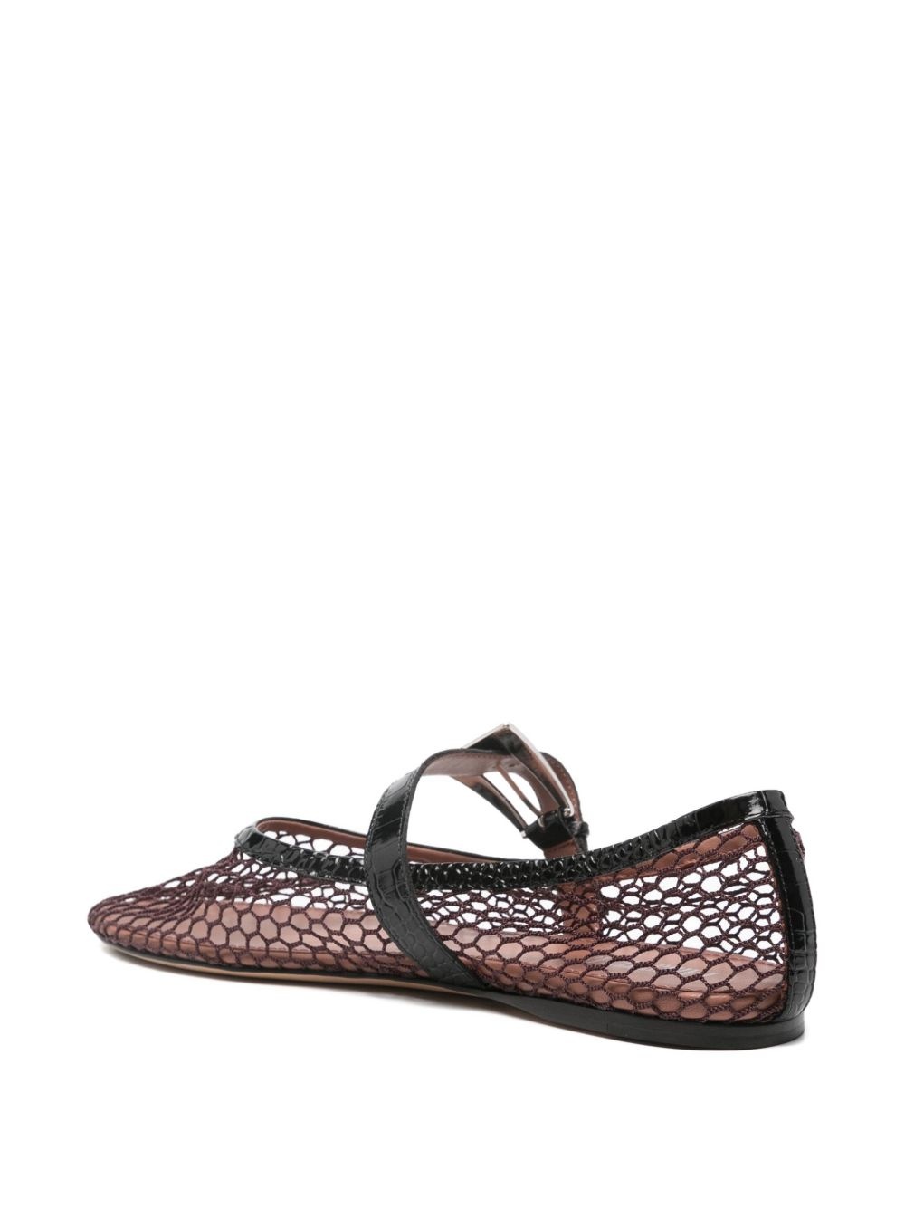 Sveva mesh-panel buckle ballet flats - 3
