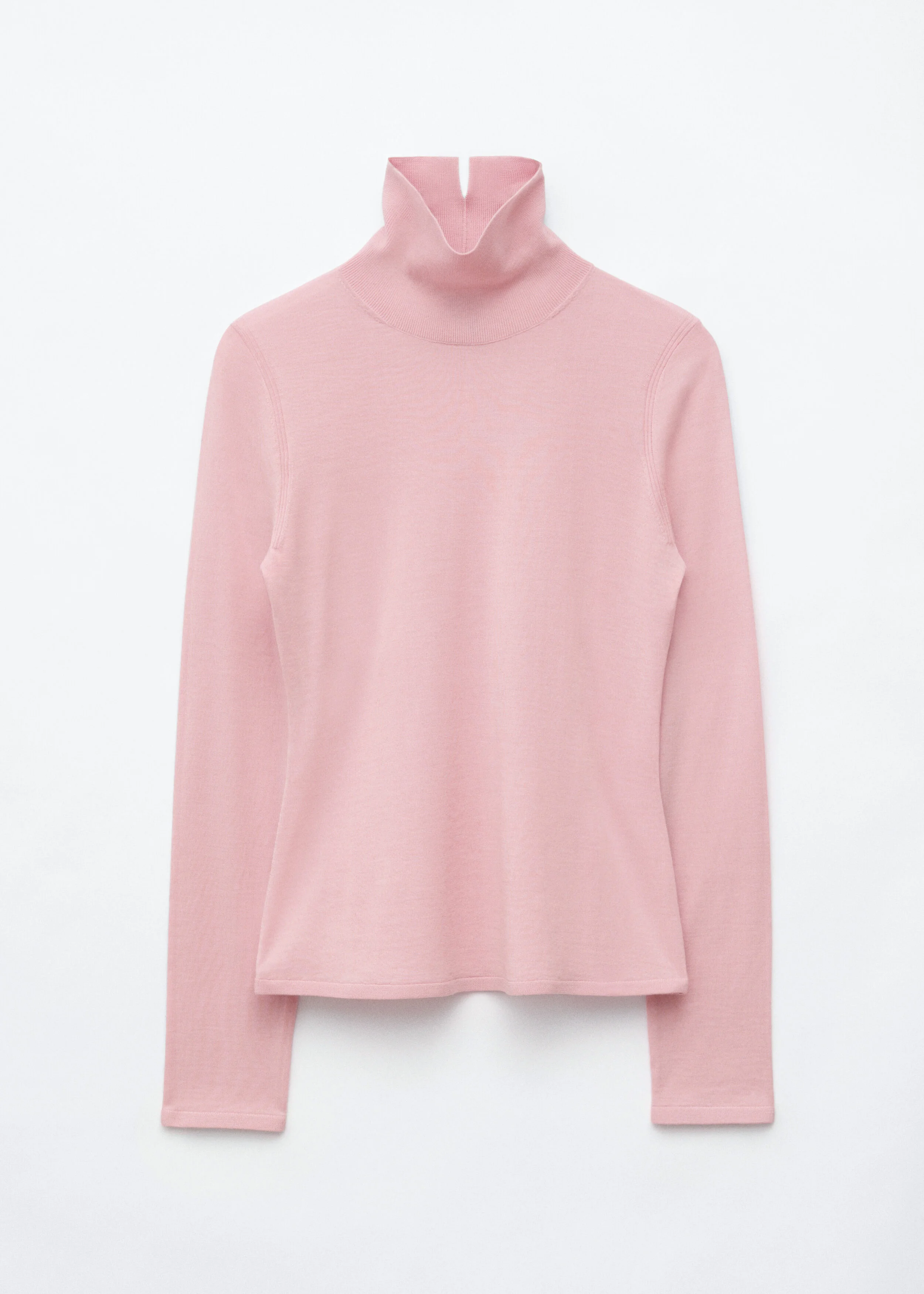 Merino Wool Polo Neck Top - 1