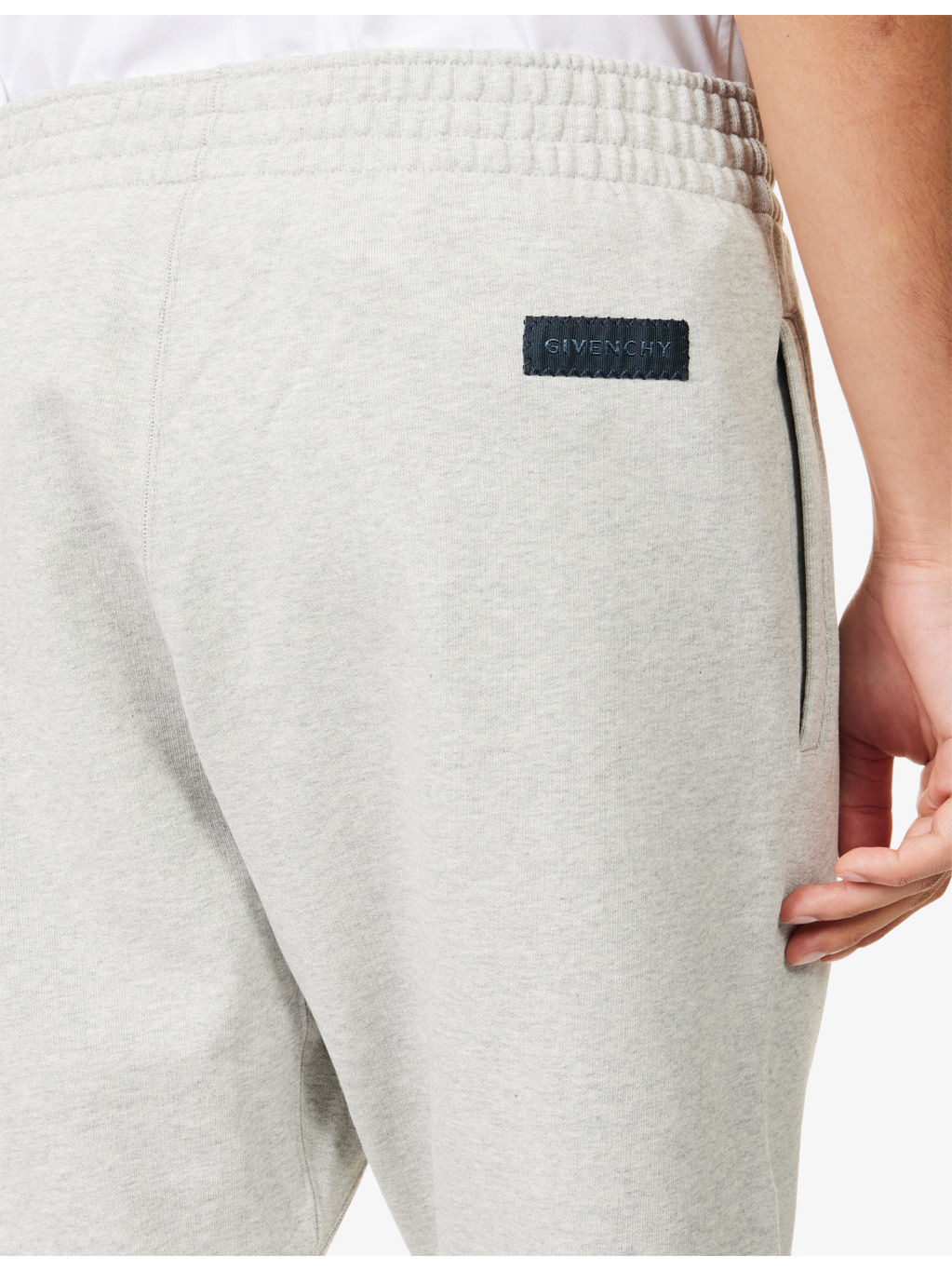 Logo-Patch Elasticated-Cuff Cotton-Jersey Jogging Bottoms - 5