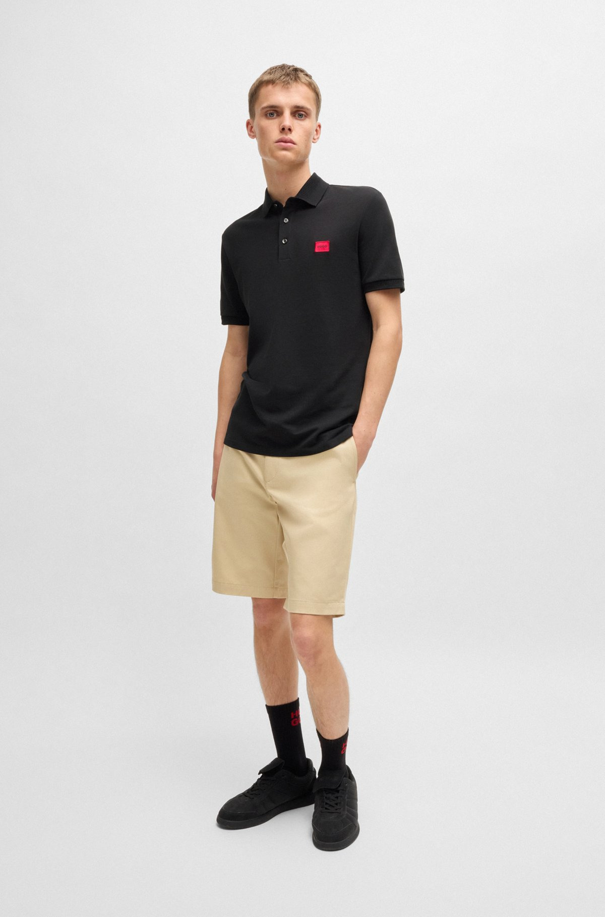 COTTON-PIQUÉ SLIM-FIT POLO SHIRT WITH LOGO LABEL - 4