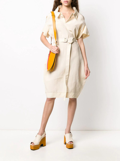 Marni crinkled effect belted shirt dress outlook