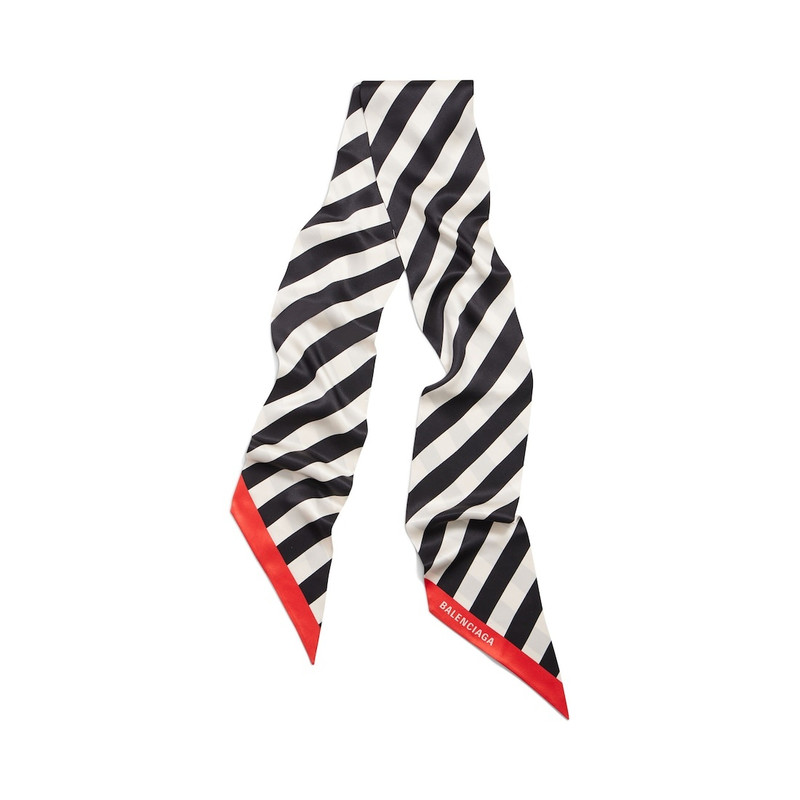 Women's Diagonal Stripes Scarf in Black/beige 1