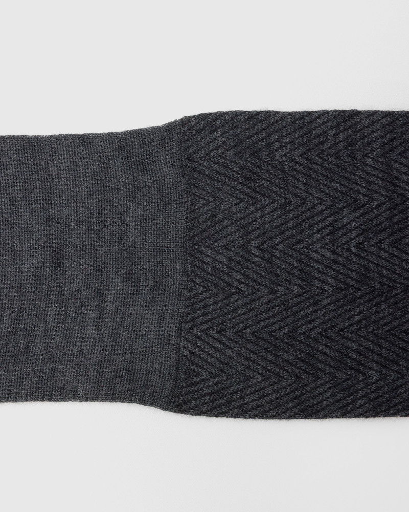Herringbone Wool Long Socks 3