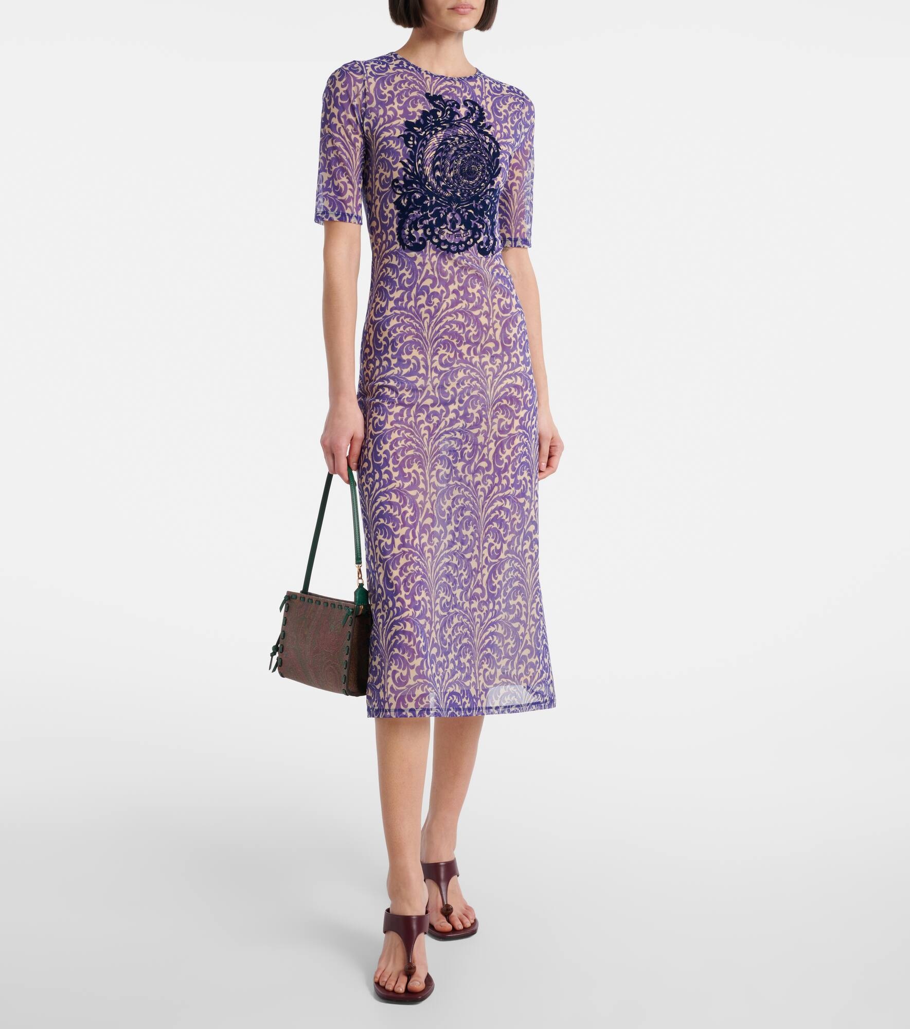 Printed mesh midi dress - 2