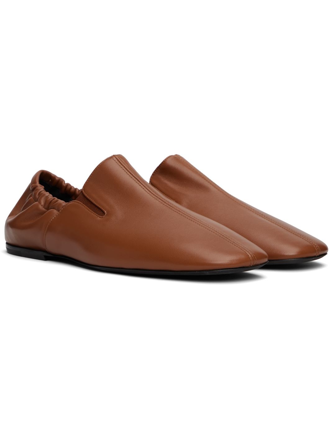 Tan Elasticized Loafers - 4