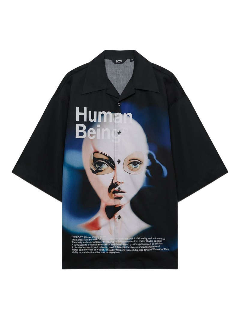 graphic-print cotton shirt 1