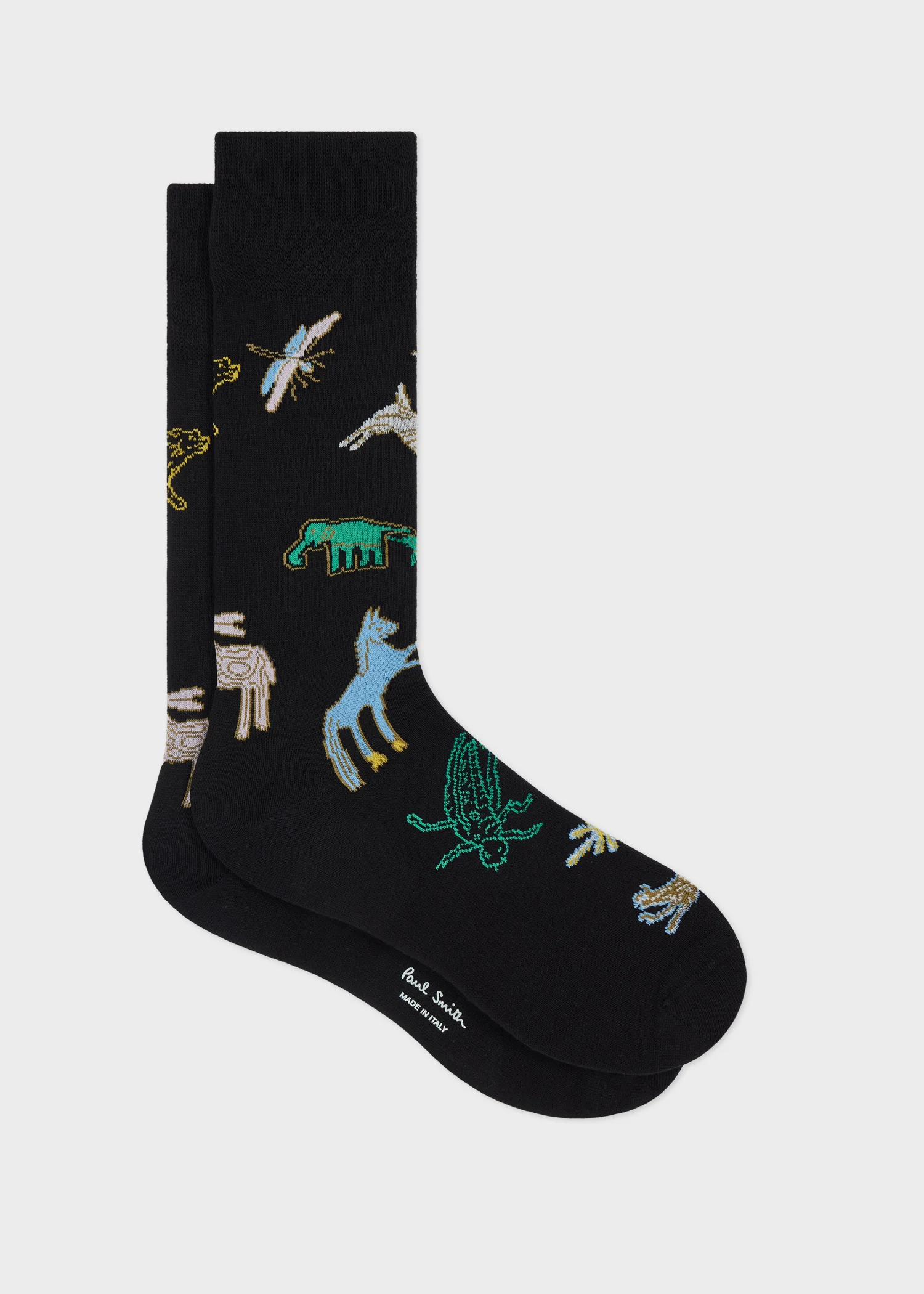 Black Cotton-Blend 'Little Beasts' Socks - 1