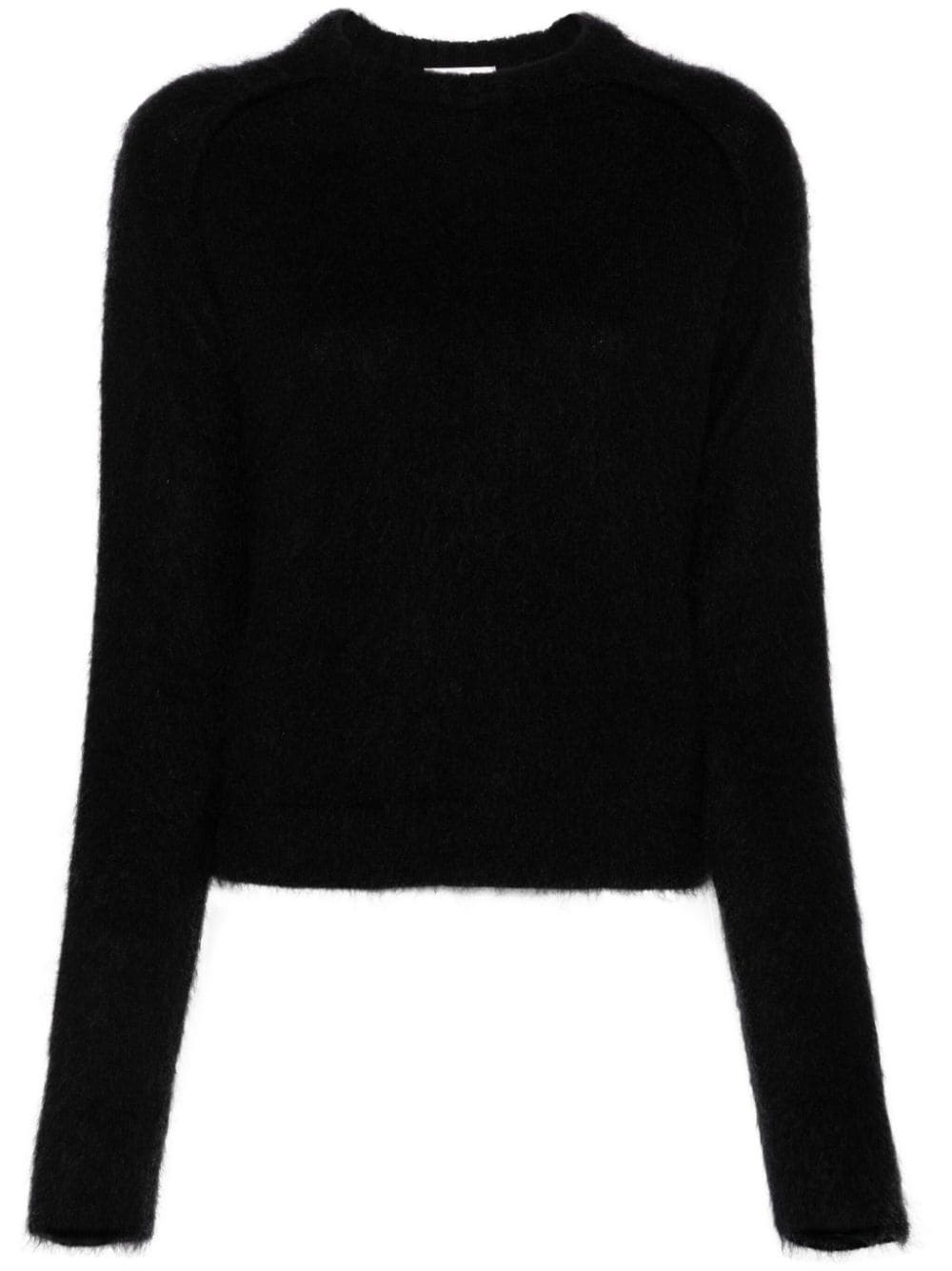 brushed-finish knitted jumper - 1