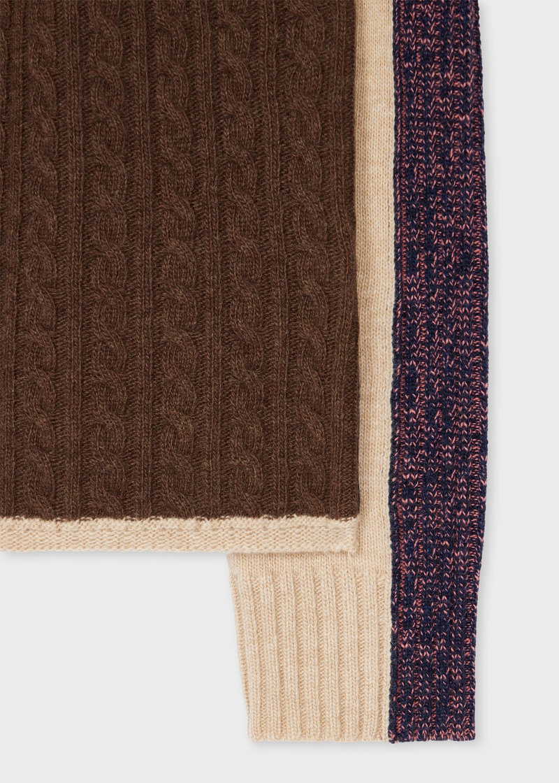 Paul Smith Women's Patchwork Chunky Collared Knitted Cardigan outlook