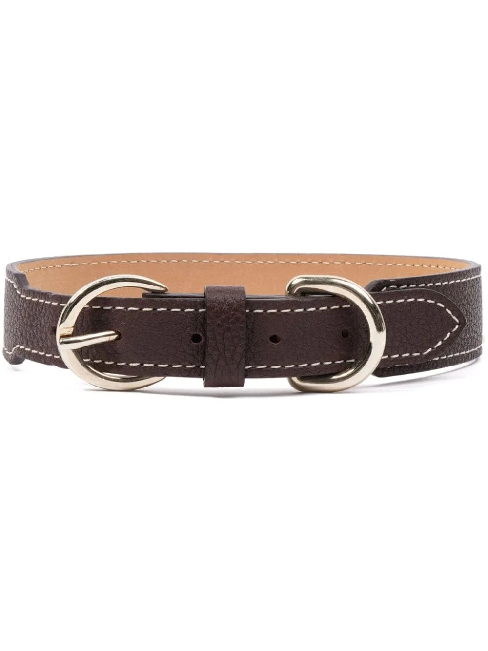 double-buckled leather dog collar - 1