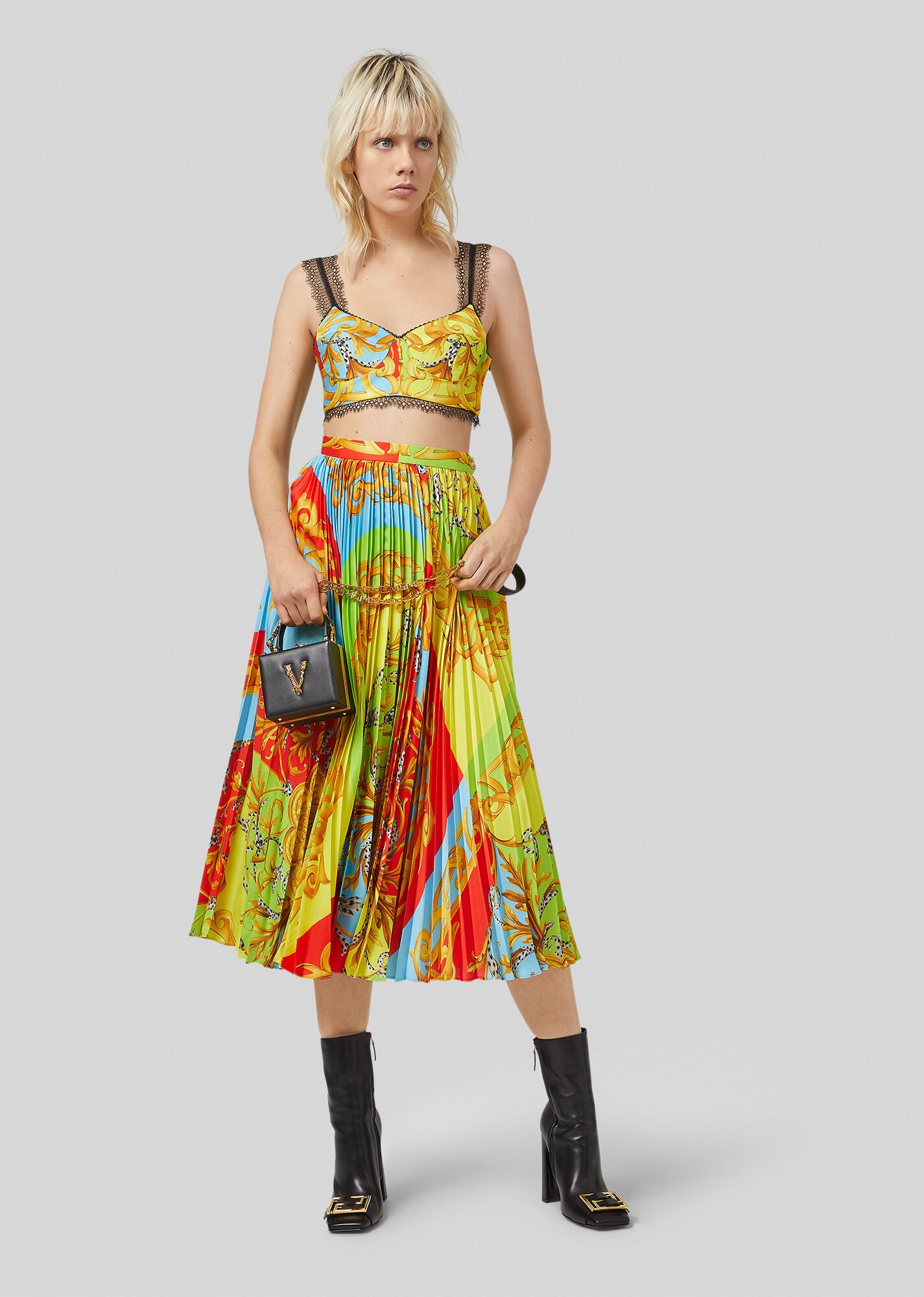 Summer Capsule Print Pleated Midi Skirt - 4